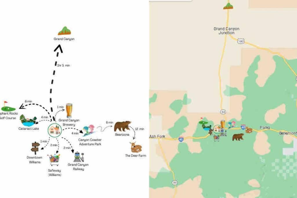 Walk To Gc Train Depot And Route 66, King Beds, Game Room, Bbq, Firepit Williams Luaran gambar